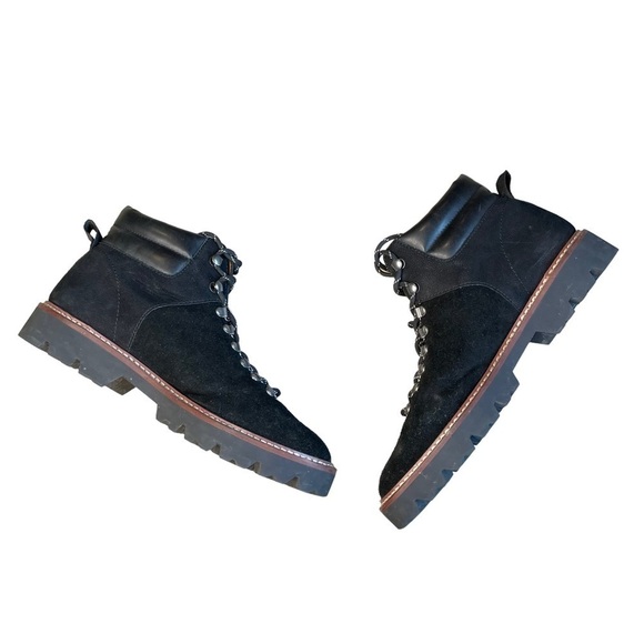 Madewell The Citywalk Lugsole Hiker Boot in Suede Leather, True black, size 9 - Picture 3 of 11